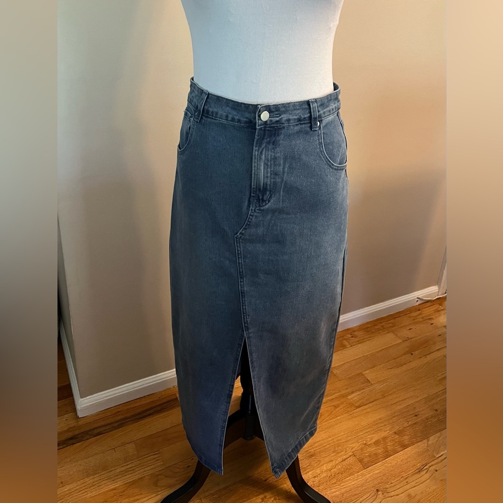 Rachel Zoe Light Blue Denim Maxi Skirt